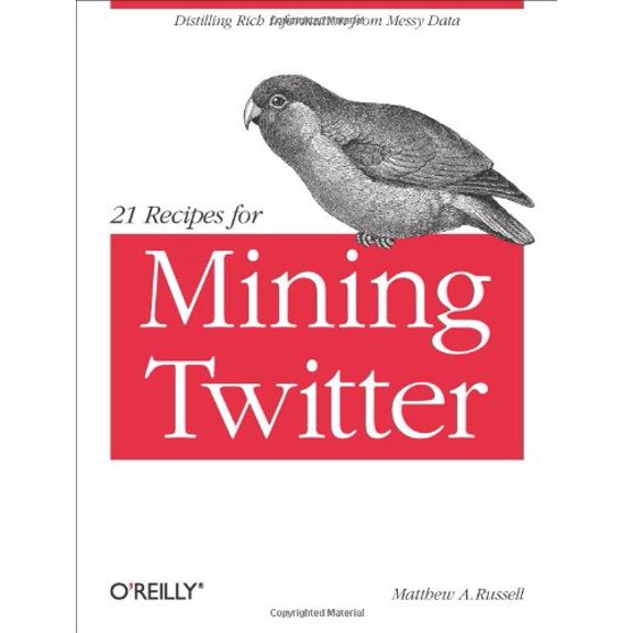 Pre-Owned 21 Recipes for Mining Twitter: Distilling Rich Information from Messy Data (Paperback) 1449303161 9781449303167