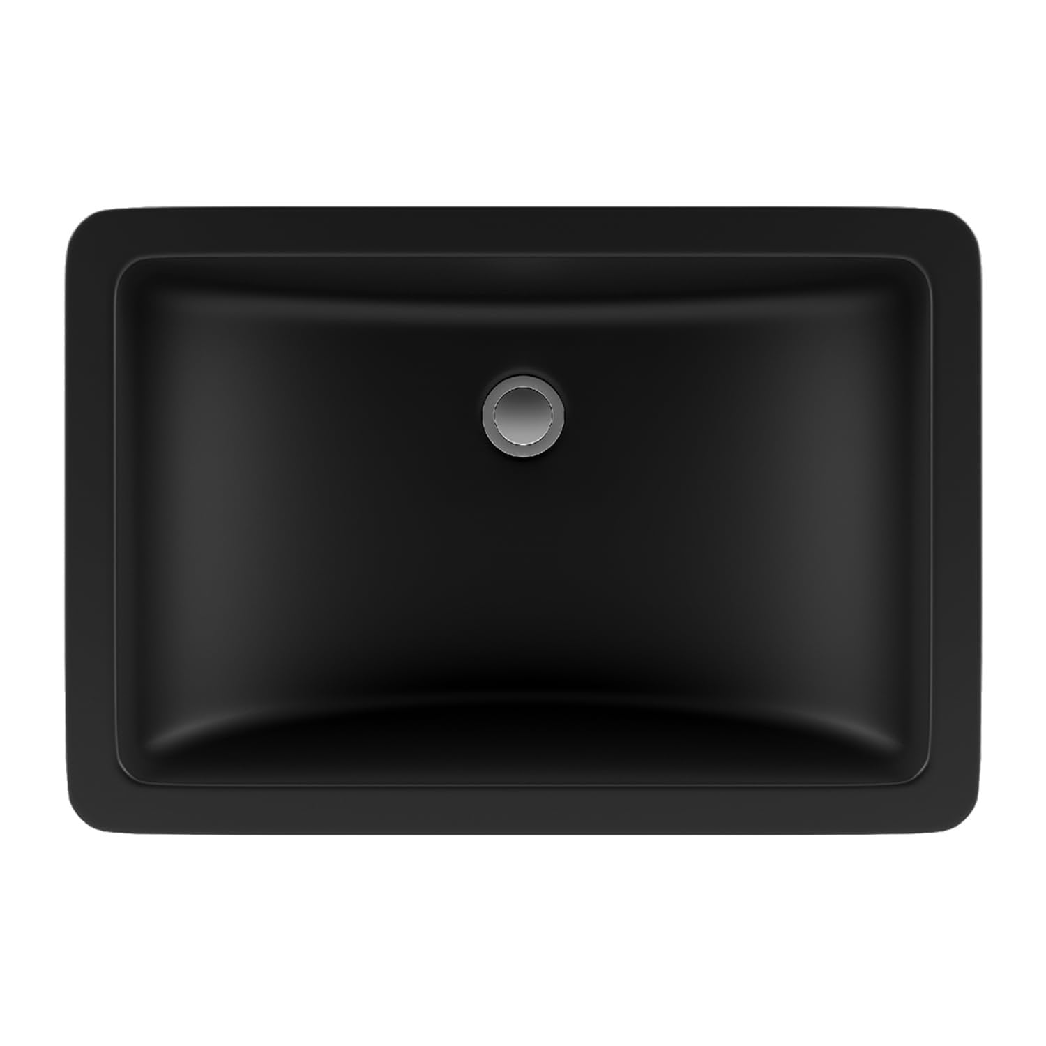 21" Rectangle Quartz Vanity Bathroom Sink, Galaxy Black Drop-In Sink, Undermount Bathroom Sink, Granite Vanity Basin by Lexicon Platinum LP-214-K