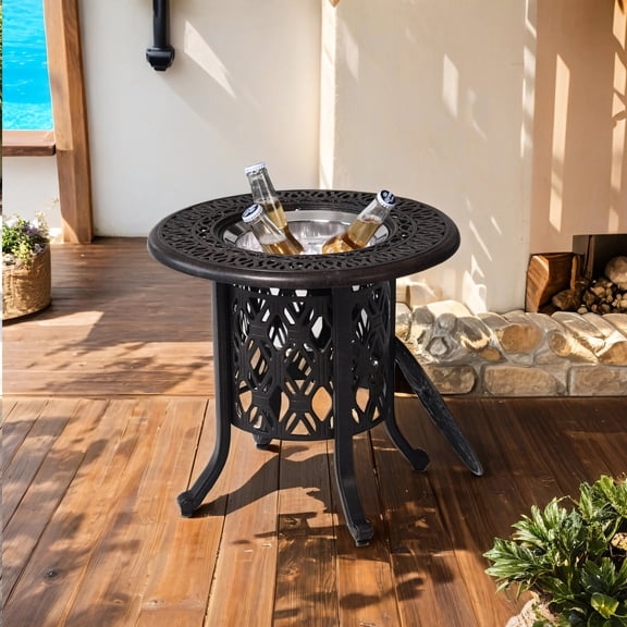 21" Round Design - Stunning Finish & Durability - Outdoor Space - Hygienic Beverage Storage