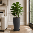 thumbnail image 1 of Gamexcel  21 in Tall Round Planter with Drainage Holes, Large Indoor Outdoor Flower Pot for Front Porch, Patio, Entryway, Black, 1 of 7