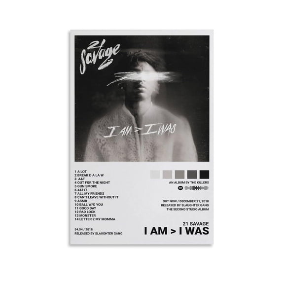 21 Savage, I Am 21 Savage Canvas Poster Bedroom Decoration Landscape Office Valentine's Birthday Gift