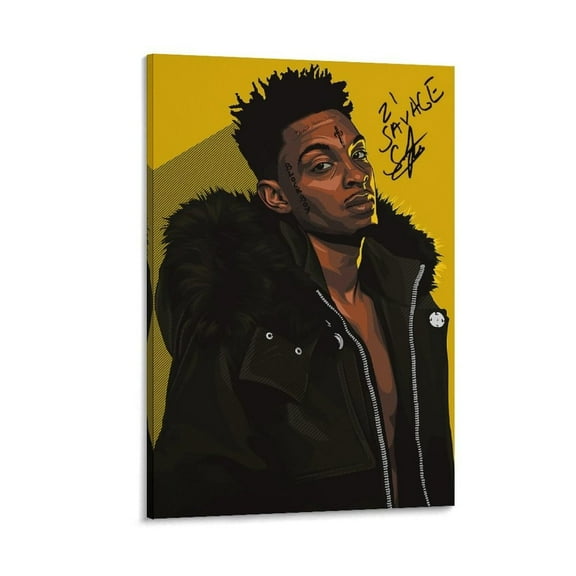 21 Savage Without Warning Album Cover Poster Prints Canvas Wall Art for Trendy Dorm Room Decor Aesthetic Gift
