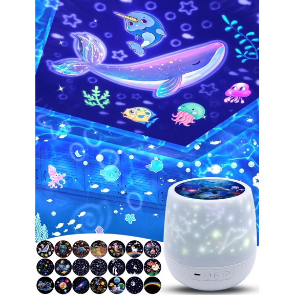 21 Sets of Films, Night Light Projector for Bedroom, Ceiling, Baby Night Light Projector, Star Projector with 360 Rotation Dimmable for Baby Girls Boys, Birthday, Christmas, Nursery, Room Decor Y101