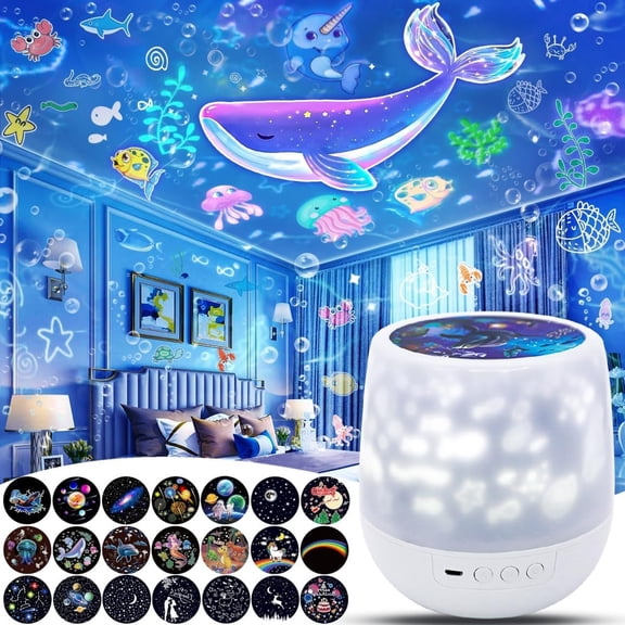21 Sets of Films, Projector Night Light for  Bedroom, Ceiling,  Galaxy Projector,  Night Light Projector, Light Projector for  Girls with 360? Rotating, Christmas, , Room Decor