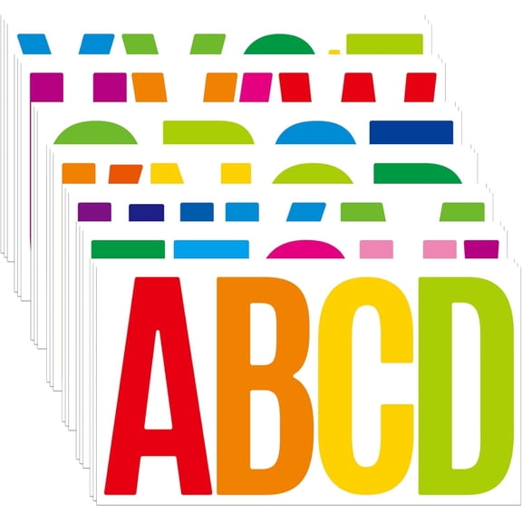 21 Sheets 6 Inch Letter Stickers, Self Adhesive Vinyl Capital Alphabet Punctuation Stickers for Mailbox, Crafts, Notice Boards - Multi