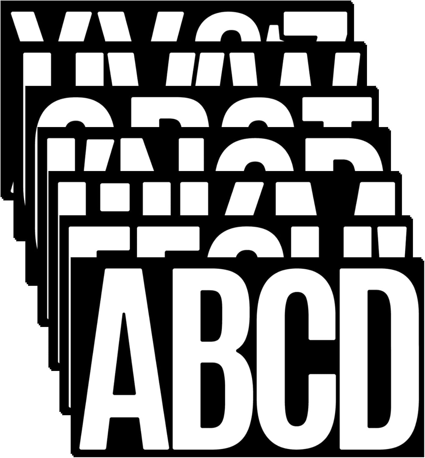 21 Sheets 6 Inch Letter Stickers, Self Adhesive Vinyl Capital Alphabet Punctuation Stickers for Mailbox, Crafts, Notice Boards - White
