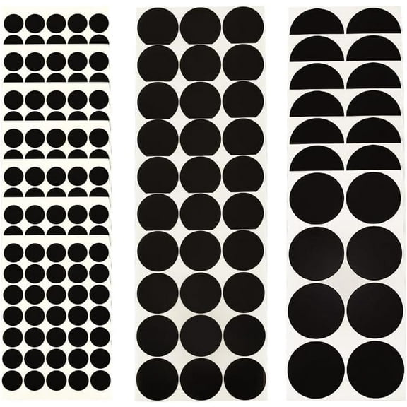 21 Sheets Circle Dot Stickers 210x105x0.4mm Black Flat Round Self-Adhesive Labels for DIY Album Scrapbook Greeting Card Background Paper Black DIY
