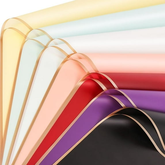 21 Sheets Gold Edge Flower Wrapping Paper, 7 Colors Bouquet Wrapping Paper Watertight Floral Wrapping Paper, Florist Bouquet Supplies, Floral Paper for DIY Gifts for Flower Shop Wedding Birthday