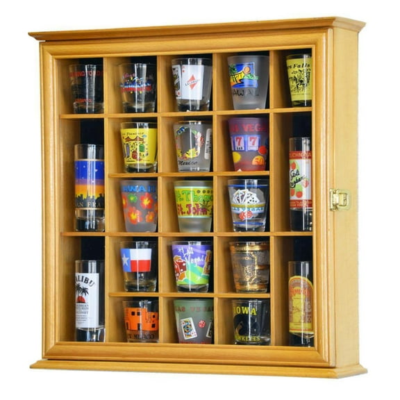 21 Shot Glass Display Case Cabinet