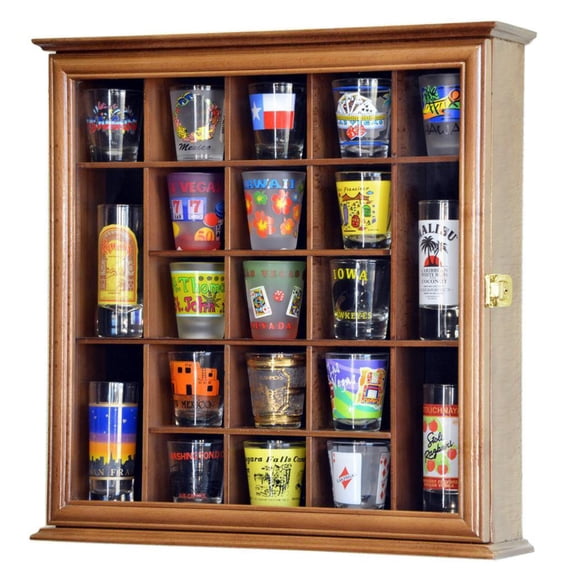 21 Shot Glass Display Case Cabinet
