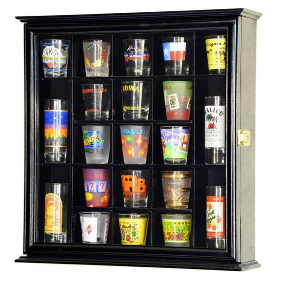 21 Shot Glass Display Case Cabinet