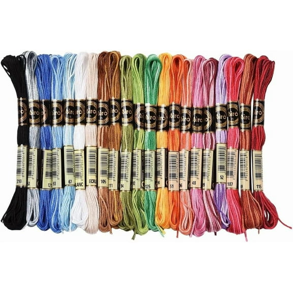 21 Skeins 183 Yards 6 Strands Variegated Embroidery Floss Cross Stitch Threads Gradient Color Friendship Bracelet String Thread for Jewelry Making Bracelet Knitting Stitching Craft Supplies