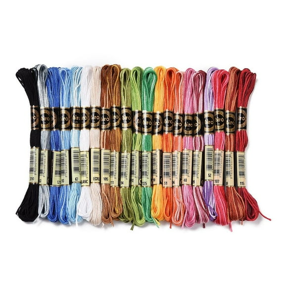 21 Skeins 21 Colors 6-Ply Polyester Embroidery Floss Cross Stitch Threads Segment Dyed Gradient Color Mixed Color 0.5mm about 8.75 Yards(8m)/Skein 21 colors 1 skein/color 21 skeins/set