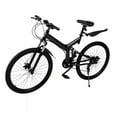 thumbnail image 1 of 21 Speed Bicycle Full Suspension MTB Bike Steel Black 26" Folding Mountain Bike, 1 of 8