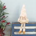 thumbnail image 1 of ​21" Tall White Faceless Gnome Decor - Long Leg Santa Christmas Doll with Bearded Hat, Polyester Holiday Decoration​​ white, 1 of 6