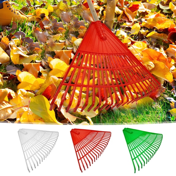 21-Tine Plastic Leaf Rake Head Replacement, Heavy-Duty Thatch & Grass Rake for Yard Cleanup and Garden Work (34 x 42 cm)