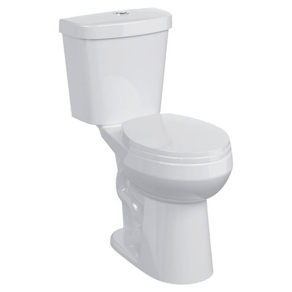 21" Toilet, Two-Piece Toilet, ADA Toilet with Dual Flush, Round Toilets for Bathrooms with Soft Close Seat, Universal Height with 1.28 Siphonic Flush Cotton White
