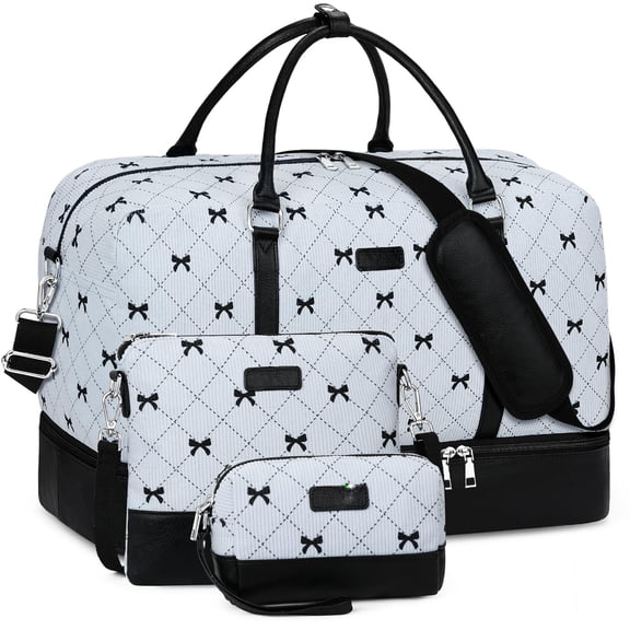 21" Travel Duffel Bag E7-Blue 3-Piece Set for Weekend Business Trip Overnight Use
