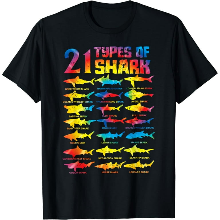 21 Types Of Sharks Marine Biology T-Shirt 21 Types Of Sharks Marine Biology T-Shirt