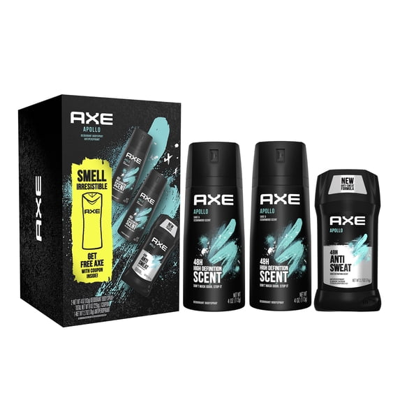 ($21 VALUE) AXE Apollo Gift Box for Men Antiperspirant Deodorant Stick, 3 Count
