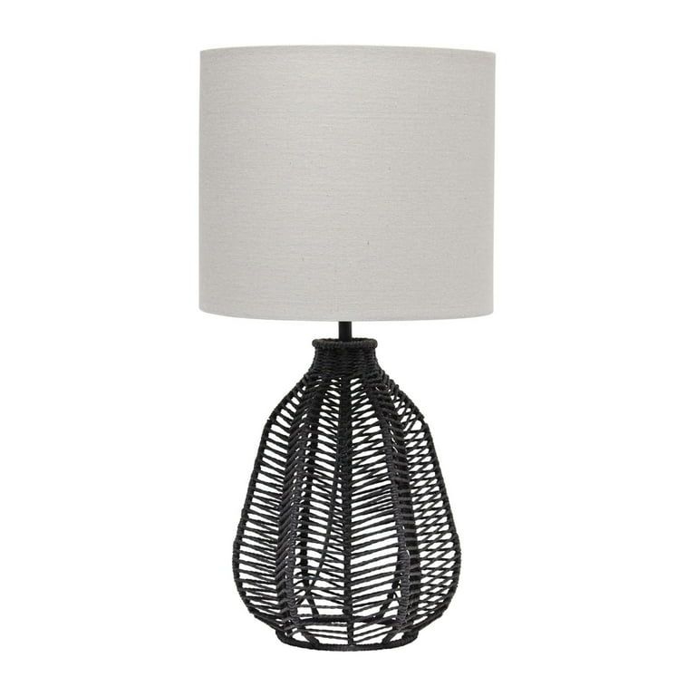 Grey rattan table lamp online