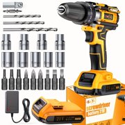 21 Volt Wireless Impact Wrench Drill Kit Rechargeable Power Tools for Heavy Duty Work Car Maintenance