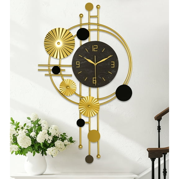 Wall Clock,30" Large Wall Clock, Modern Clocks for Living Room, Geometric Design - Silent Wall Clock, Battery Operated, for Living Room,Bedroom,Kitchen,Study or Entryway Decor