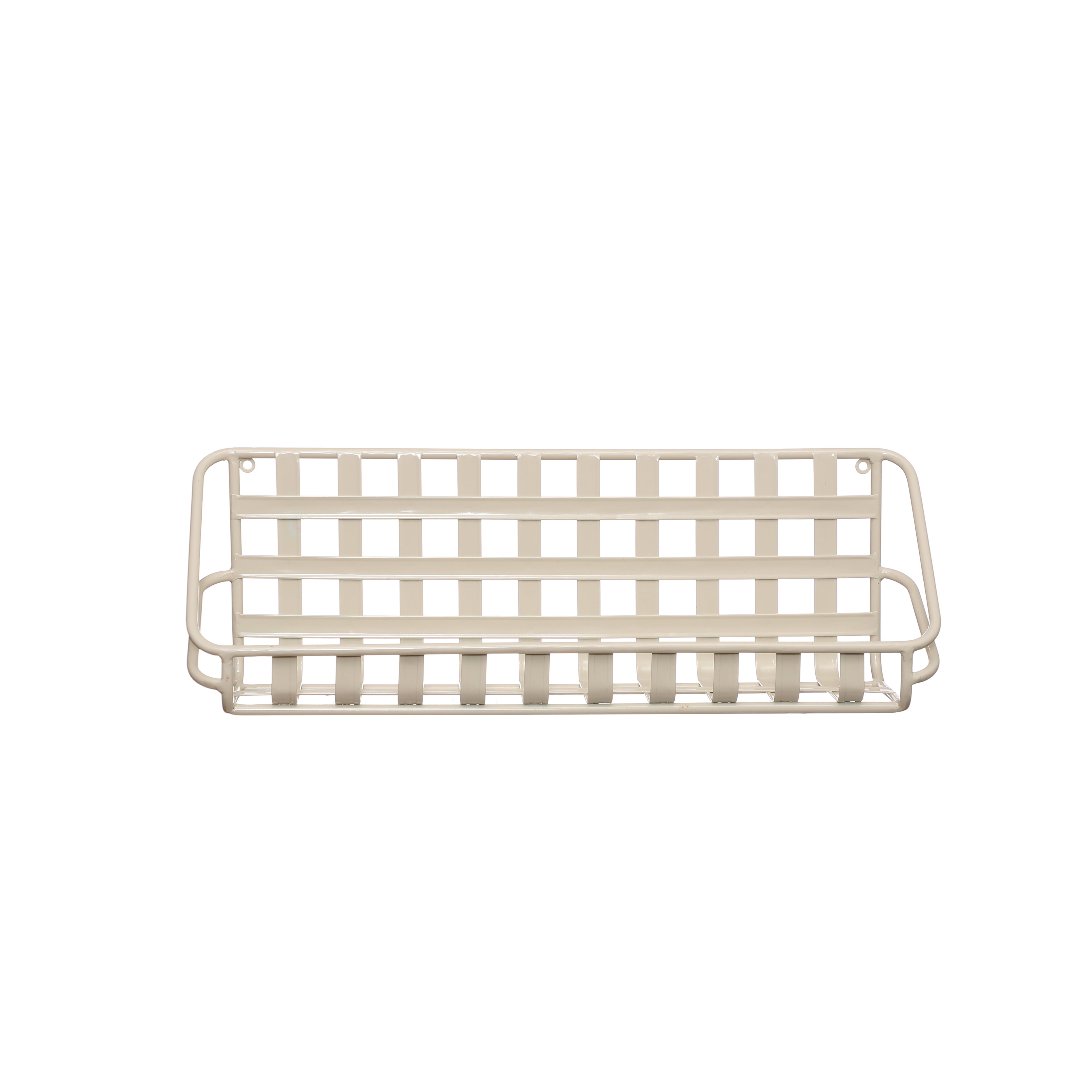 21" White Metal Wire Basket Shelf