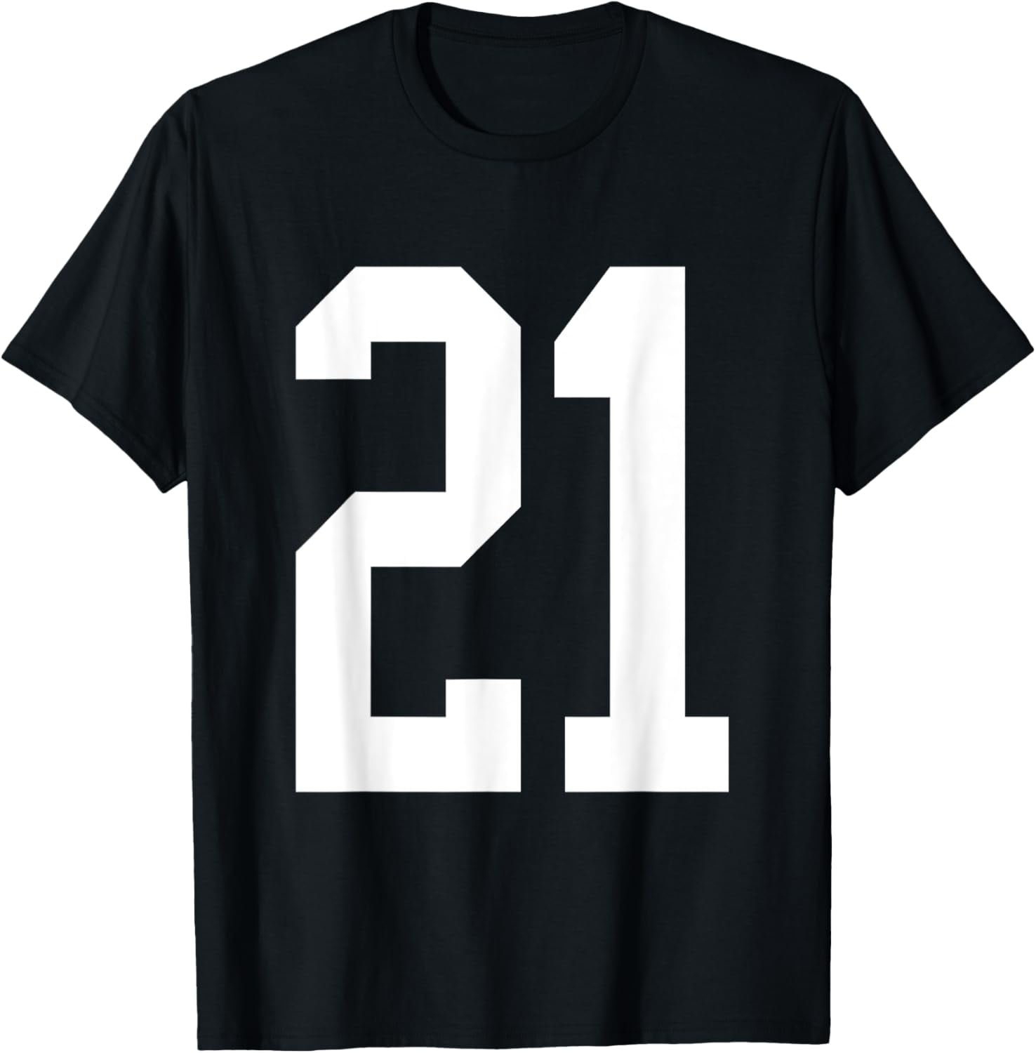 #21 White Number 21 Sports Fan Jersey Style T-Shirt - Walmart.com