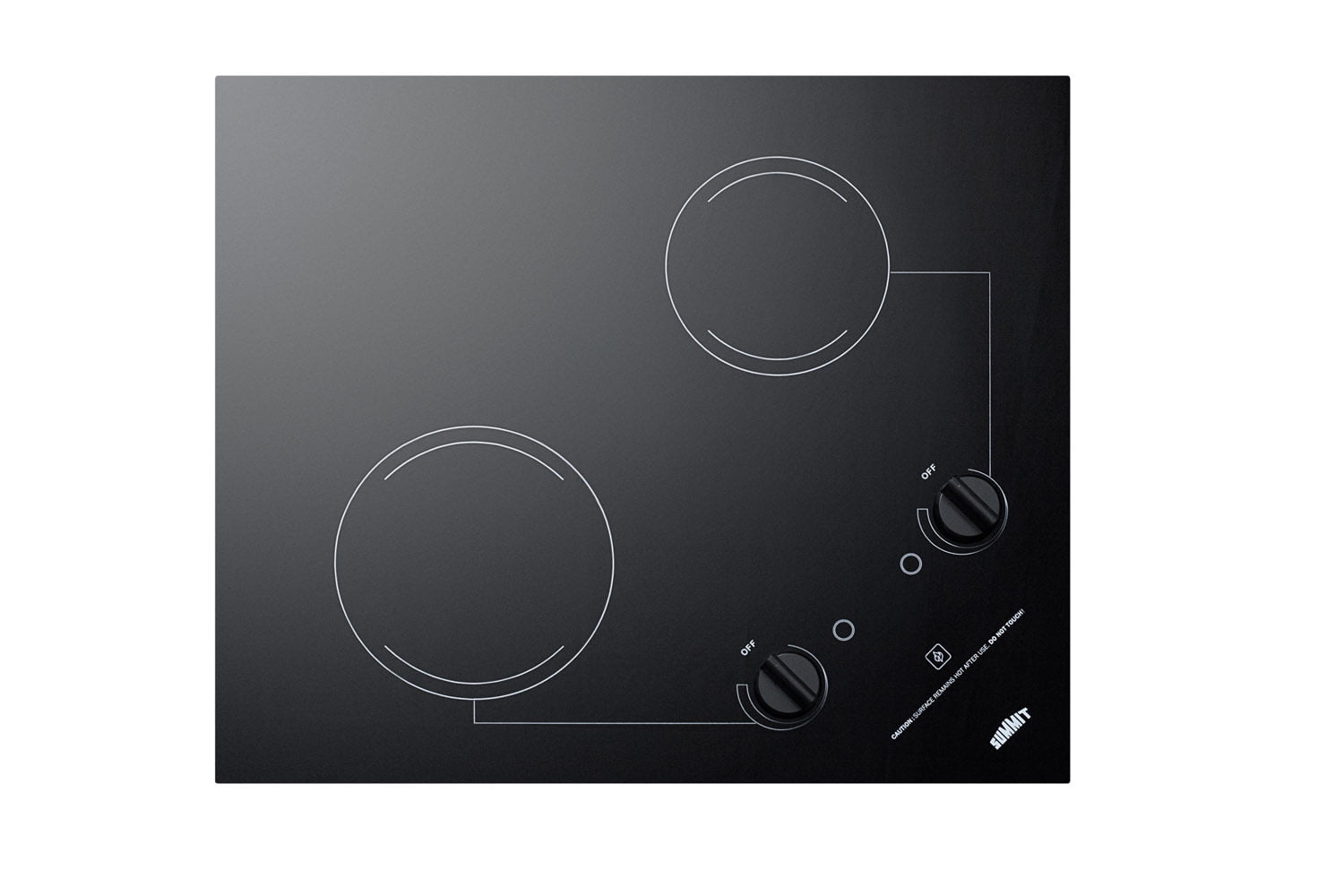 21" Wide 230V 2-Burner Radiant Cooktop