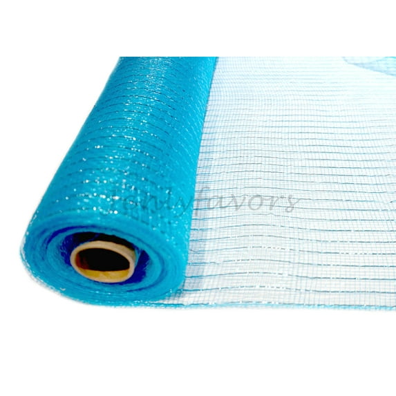 21" X 10 Yards Laser Mesh Ribbon for Decoration or Wrapping Metallic Turquoise(1 Roll)