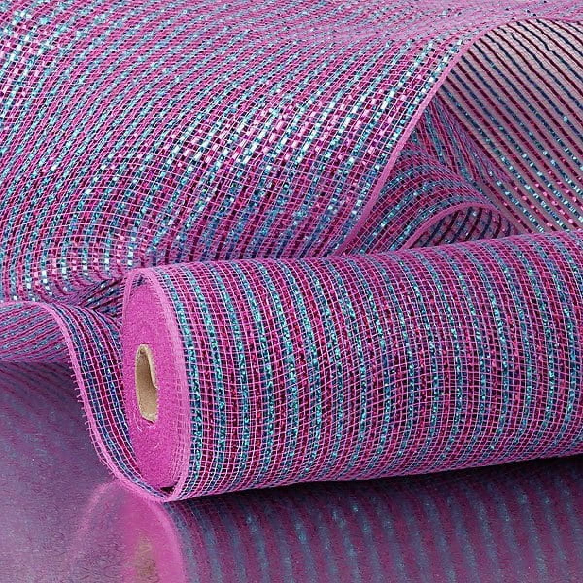 21"X10 Yards Fuchsia/Turquoise 2-Clrd Metallic Deco Mesh by Paper Mart ...