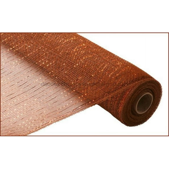 21"X10Yd Metallic Mesh Brown W/Copper Foil RE100104
