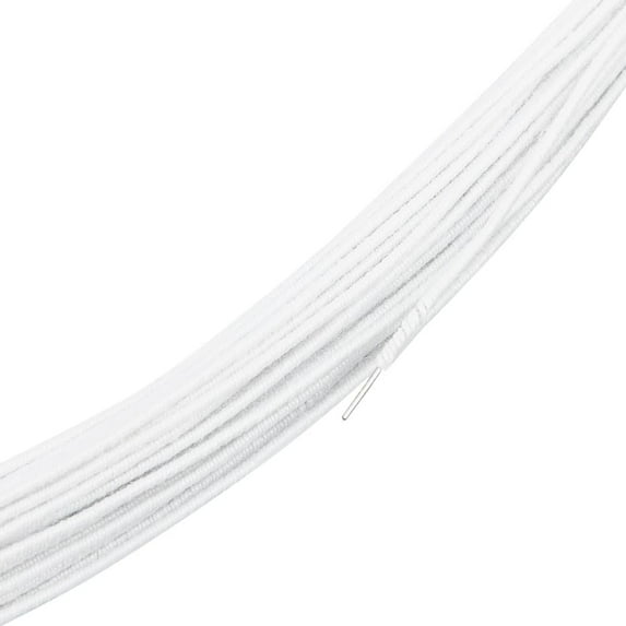 21 Yard White Cotton Covered Millinery Wire Cotton Covered Floral Wire with Metal Wire Inside for Sewing Supplies Brim Making Accessories Diameter: 1mm DIY