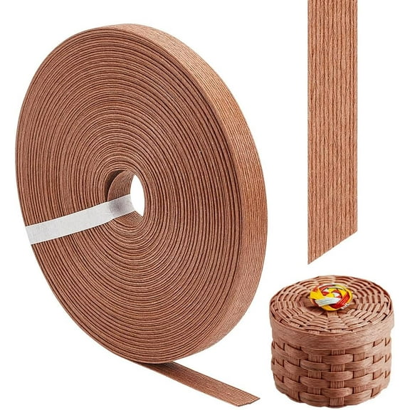 21 Yards Paper Rattan Weaving Cane 15mm (5/8 Inch) Wide Saddle Brown Canning Material Paper Woven Twine for DIY Crafts Making Home Decor Bed Chair Repair