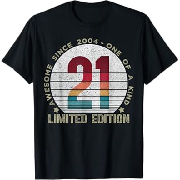 21 Year Old Gifts Vintage Birthday Gifts 2004 Limited Edition 21St Birthday Vintage T-Shirt Unisex S To 5XL