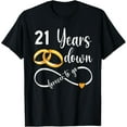 thumbnail image 1 of 21 Years Down Forever To Go Couple 21st Wedding Anniversary T-Shirt, 1 of 4