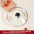 thumbnail image 1 of 21 cm / 8.27 in Universal Tempered Glass Pot Lid Replacement, Shatter‑Resistant Cookware Cover, Fits Pot Inner Diameter 20.8‑21.5 cm / 8.19‑8.46 in for Pots, Pans & Woks, 1 of 9