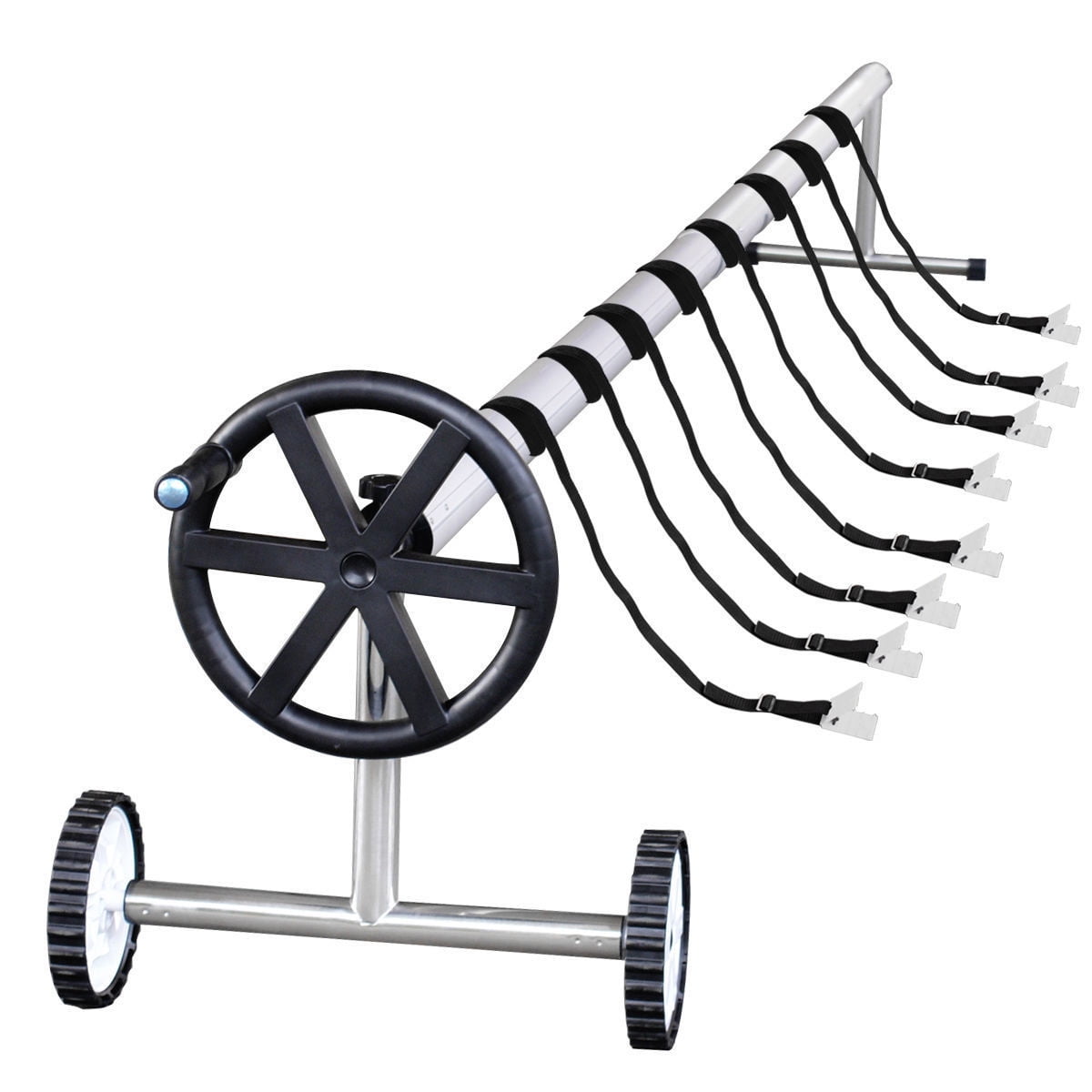 21' ft Aluminum Swimming Pool Solar Cover Reel In-Ground with Wheels 