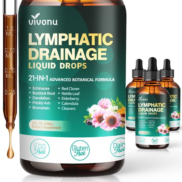 Learning Lymphatic System 21-in-1 Lymphatic Drainage Drops for Liposomal,Immune & Lymph System ...