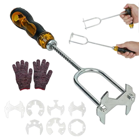 21-in-1 Telescopic Multi-function Sink Wrench, Sink Wrench Faucet Tool with 7 Interchangeable Die Heads, Plumbing Tools for Tight Spaces Kitchen & Bathroom