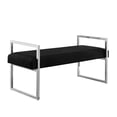 thumbnail image 1 of 21 in. Black & Silver Upholstered Velvet Bench, 1 of 1