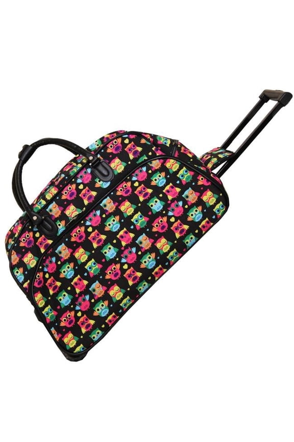 21 in. Carry on Rolling Duffel Bag - Owl Black