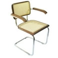 thumbnail image 1 of 21 in. Cesca Cane Arm Chair - Chrome & Walnut, 1 of 1
