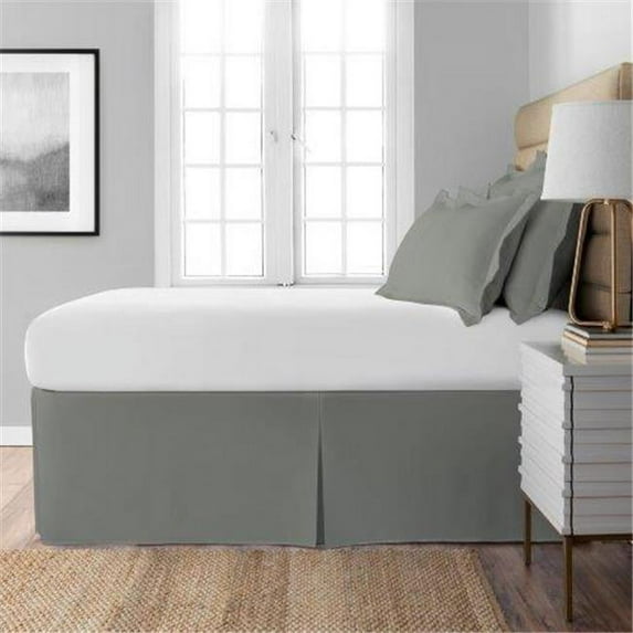 21 in. Space Maker Extra Long Drop Length Silver Bed Skirt, Twin Size