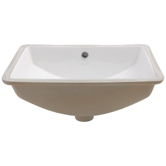 21 in. Undermount Bathroom Sink White Ceramic with Overflow Stain Resistant Rectangular durable construction