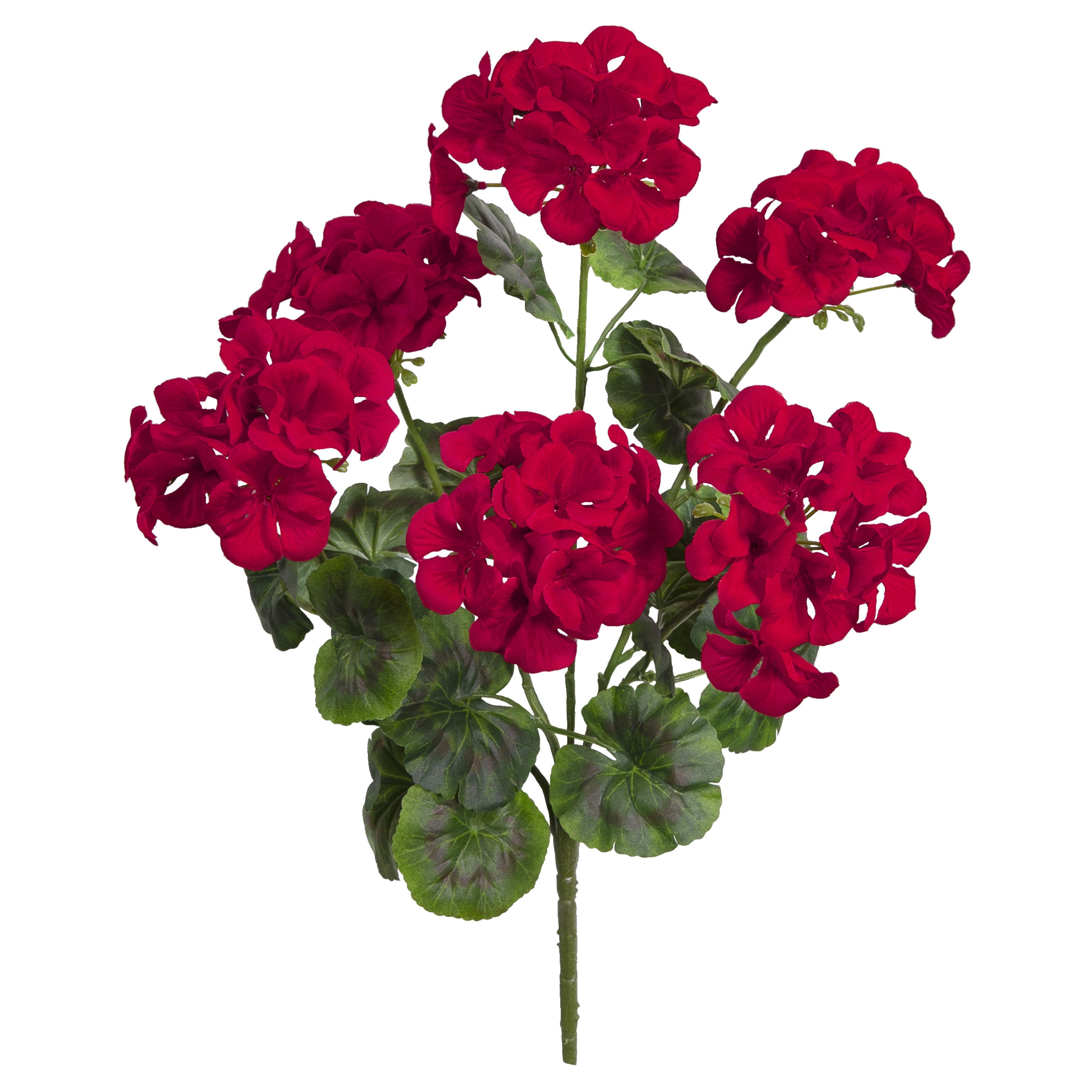 21-inch Artificial Silk Red Geranium Bush, for Indoor Use, by Mainstays ...