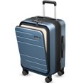 thumbnail image 1 of 21 inch Carry on Expandable Front Opening Luggage, Durable Polycarbonate Hardside Suitcase with Spinner Wheels and TSA Lock, Blue, 1 of 10