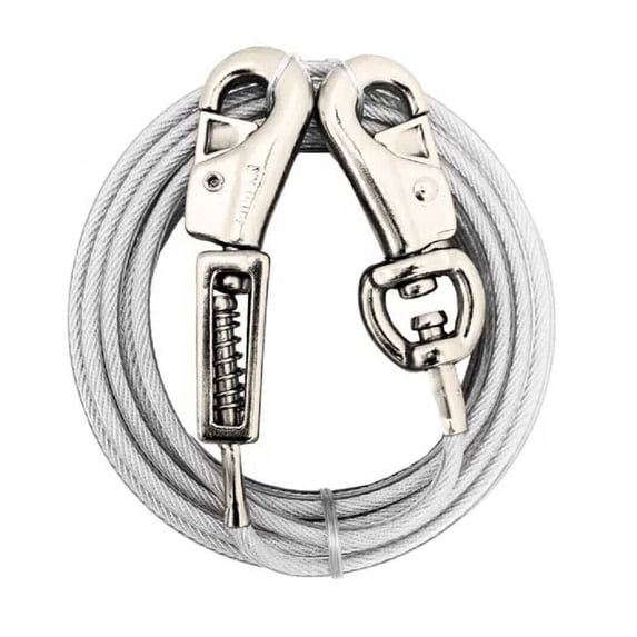 21 inch Dome Stake and Forged Heavy Duty Steel Large Dog Ties Out with Spring (30 foot lead)