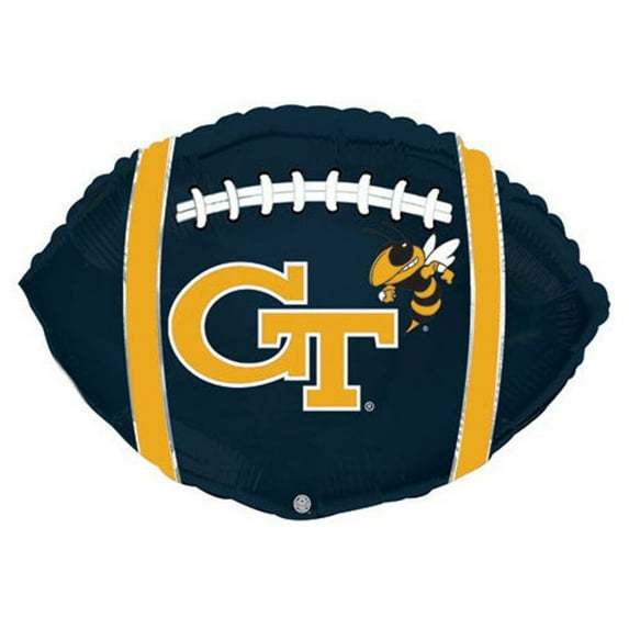 21 inch Georgia Tech Gt Yellow Jackets Football Foil Mylar Balloon - Party Supplies Decorations